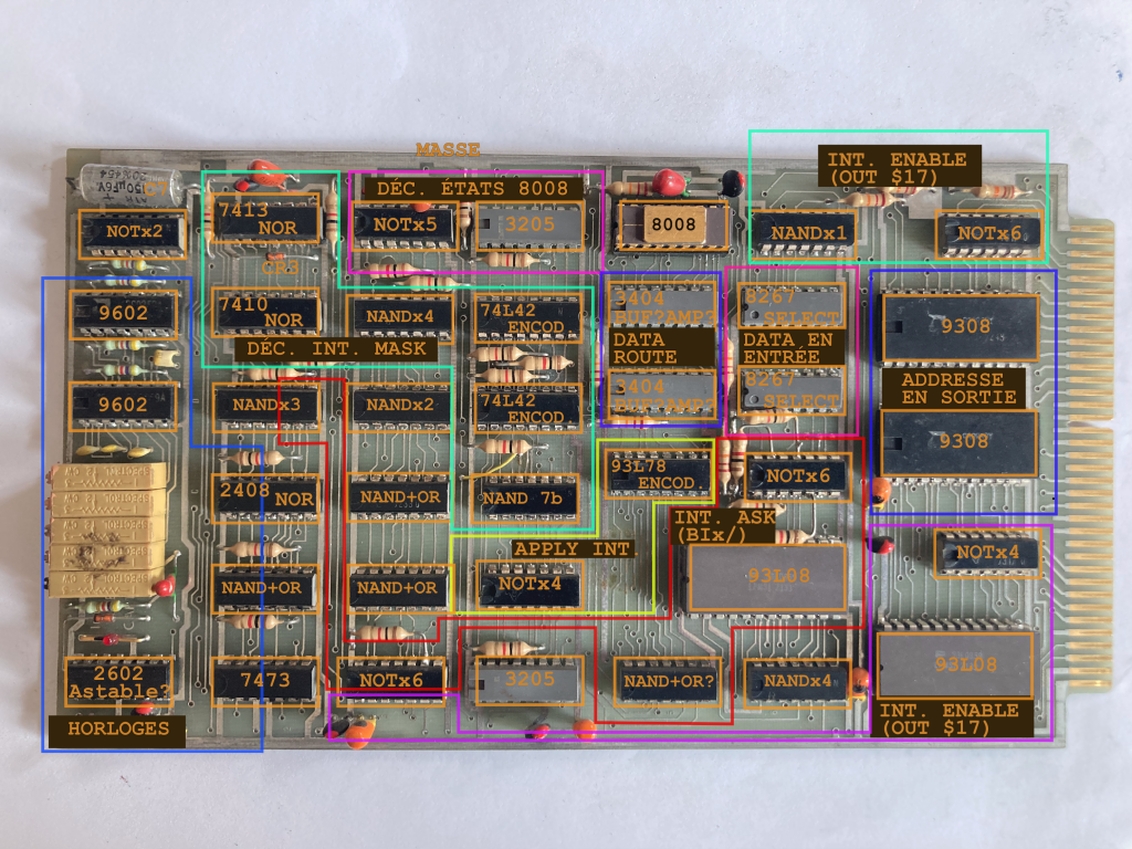 Exemple d'analyse de la carte CPU de notre exemplaire de Micral N